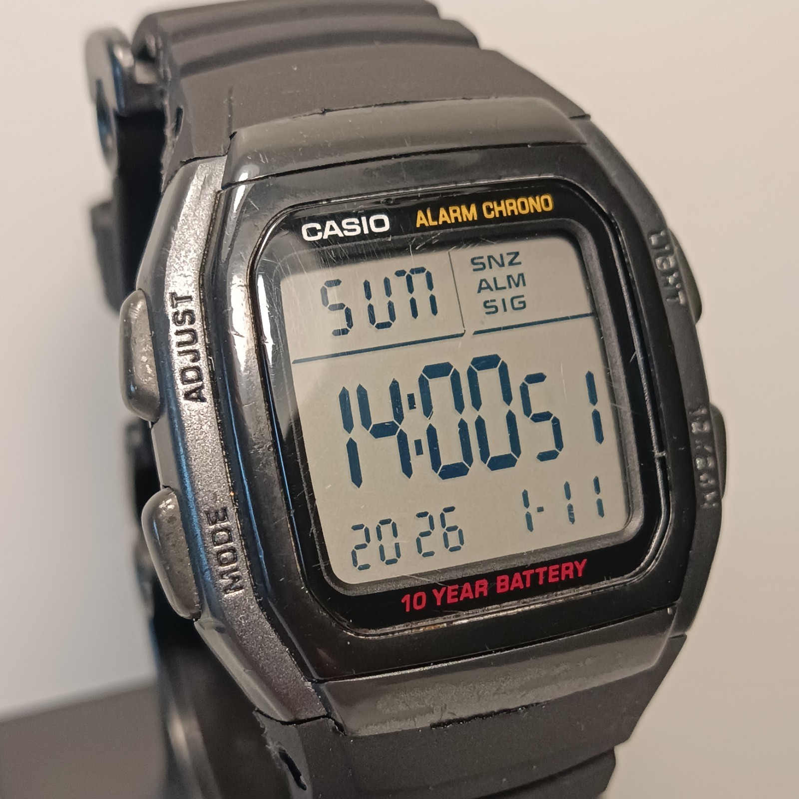Casio Illuminator Men’s Black Digital Alarm Chronograph 50m 3239 W-96H New Strap