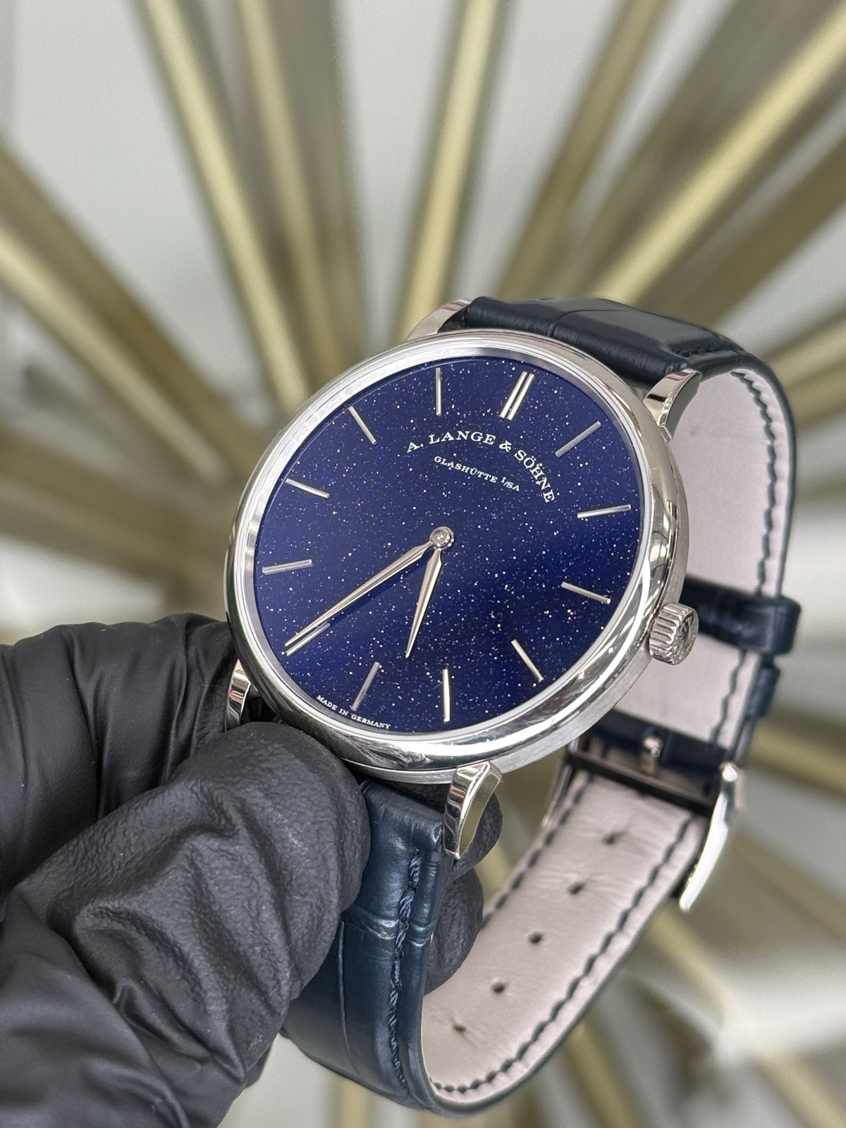 2023 A. Lange & Sohne Saxonia Thin Blue Dial on Leather Strap