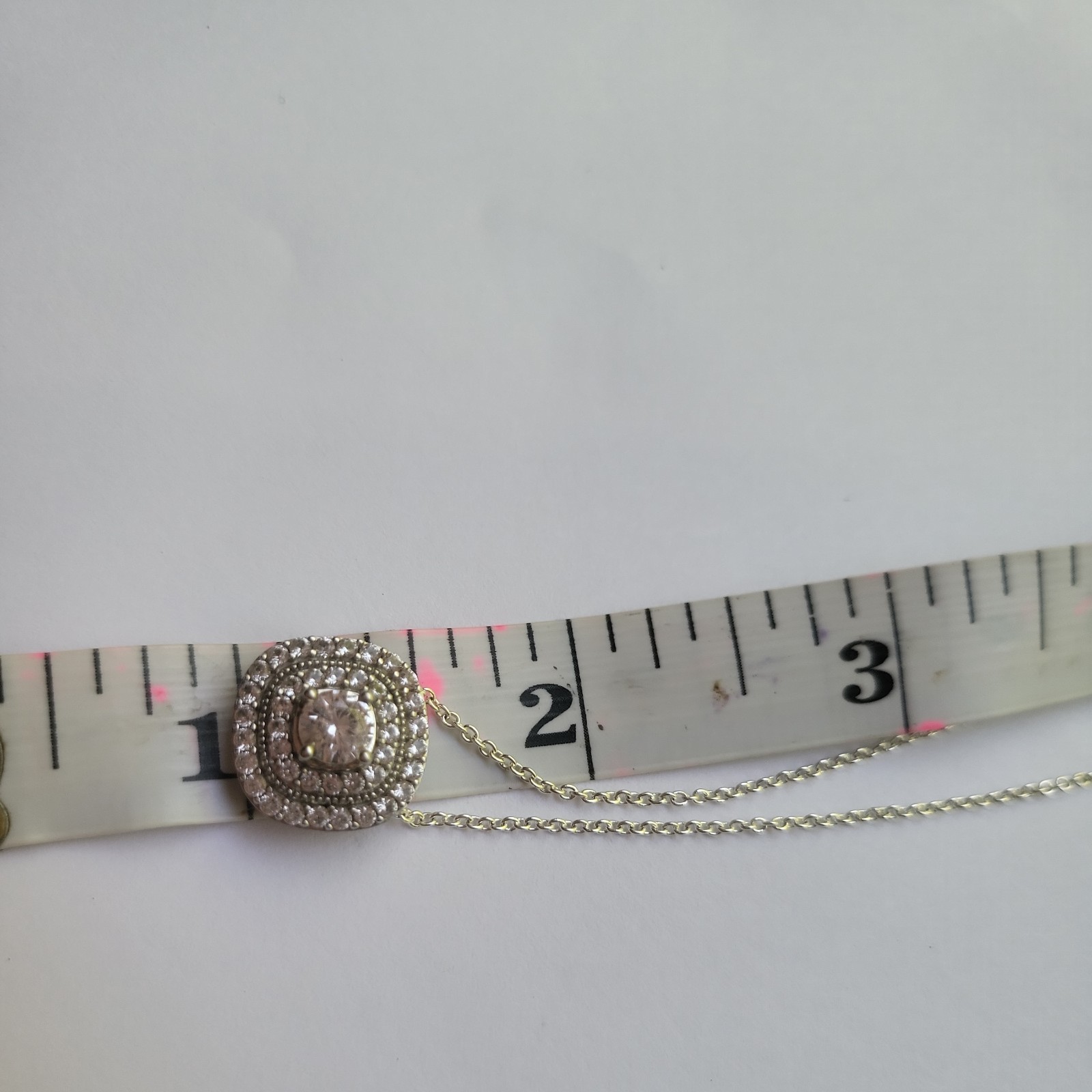 KAYS 925 STERLING SILVER WHITE SAPPHIRE & DIAMOND HALO PENDANT & Earings