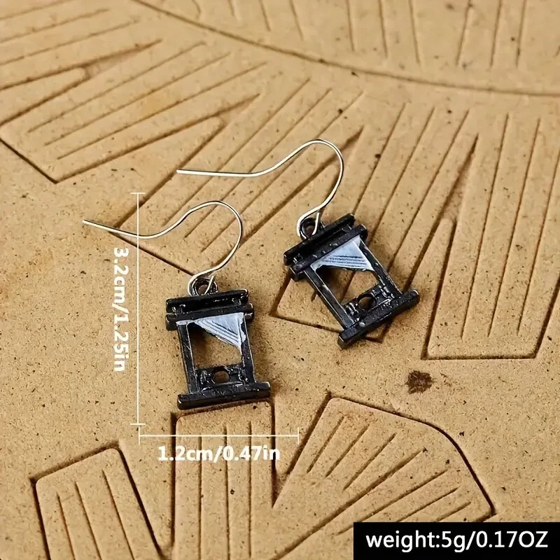 Small Gothic Guillotine Pendant Earrings