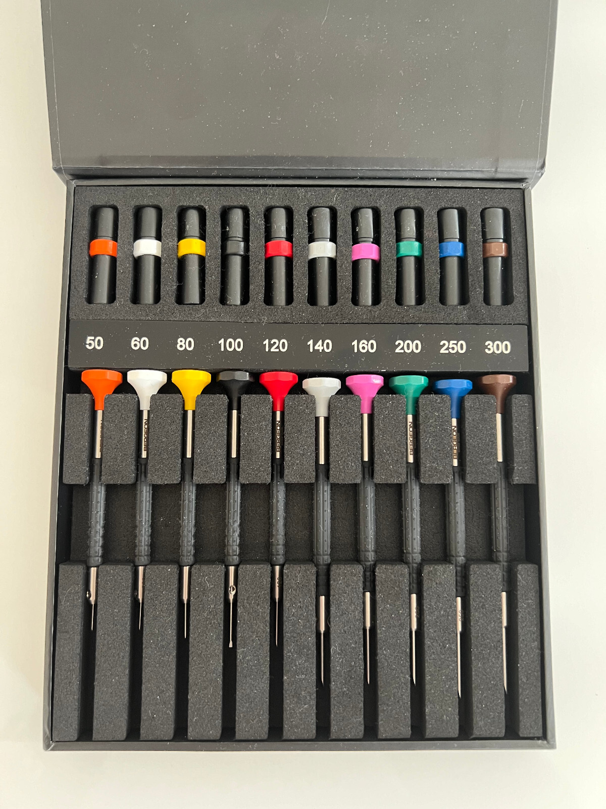 Bergeon 6899-AC10, 10-Piece Ergonomic Stainless Steel Watchmakers Screwdrivers