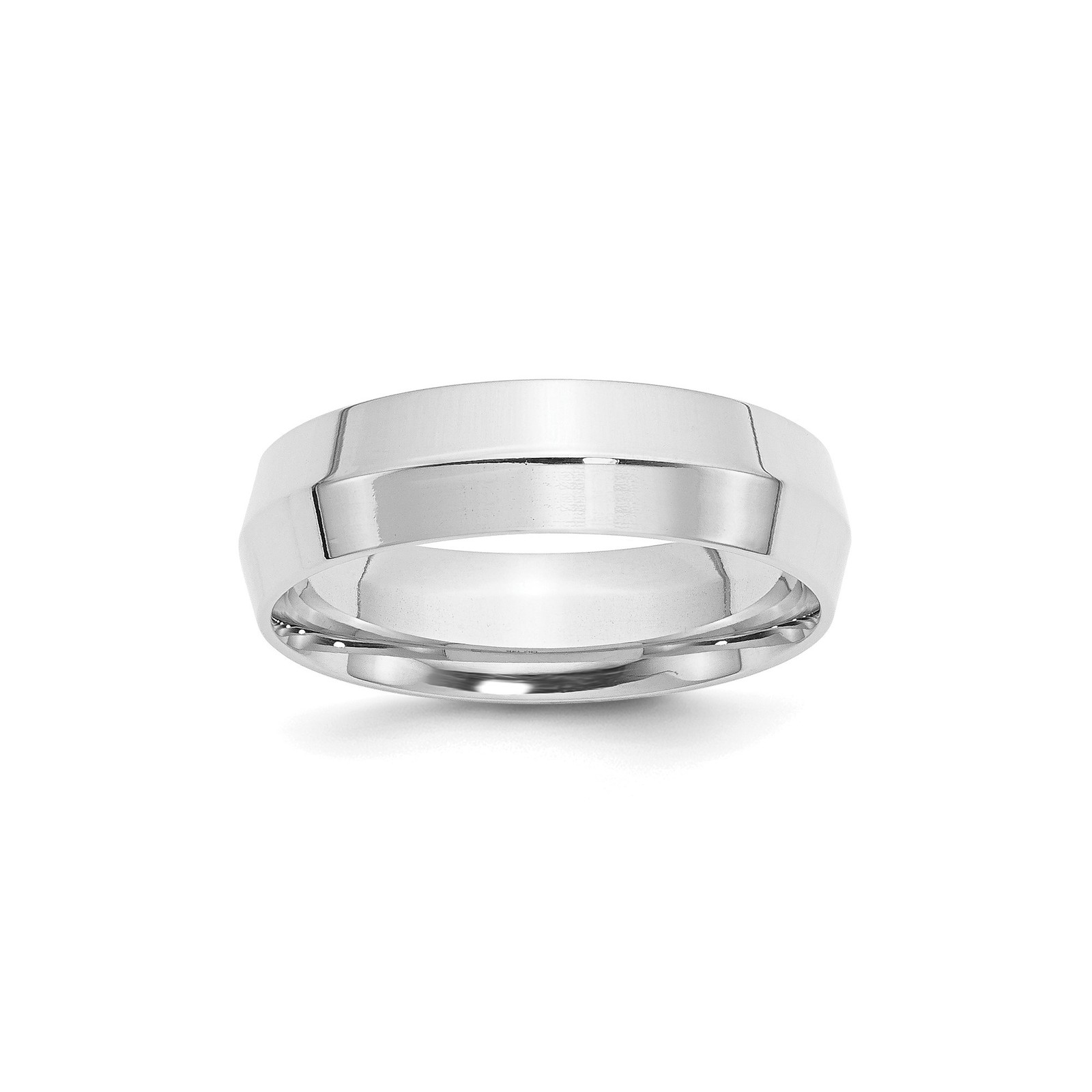 10K White Gold Knife Edge Comfort Fit Band 2.5-6mm Sz 5.5-11.5 Mens Womens