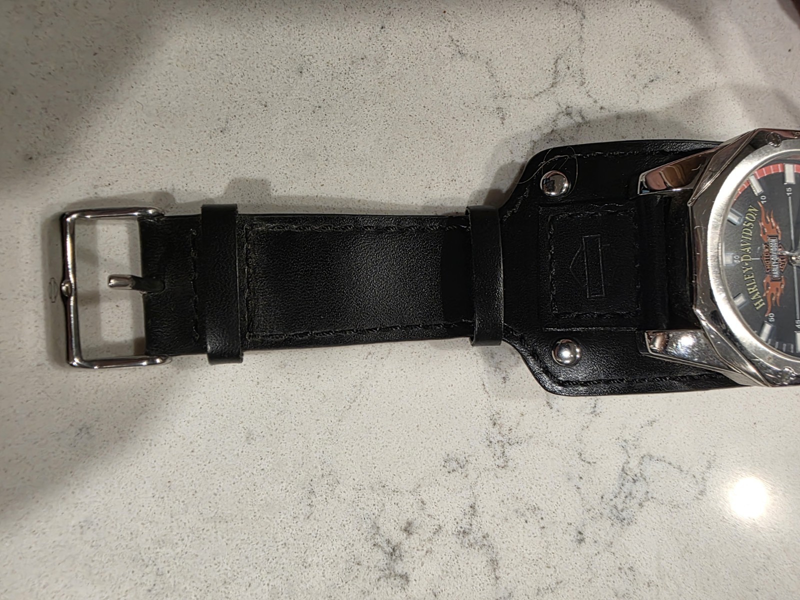 Bulova Harley-Davidson Men’s Quartz Date Watch 47mm Black Leather Strap