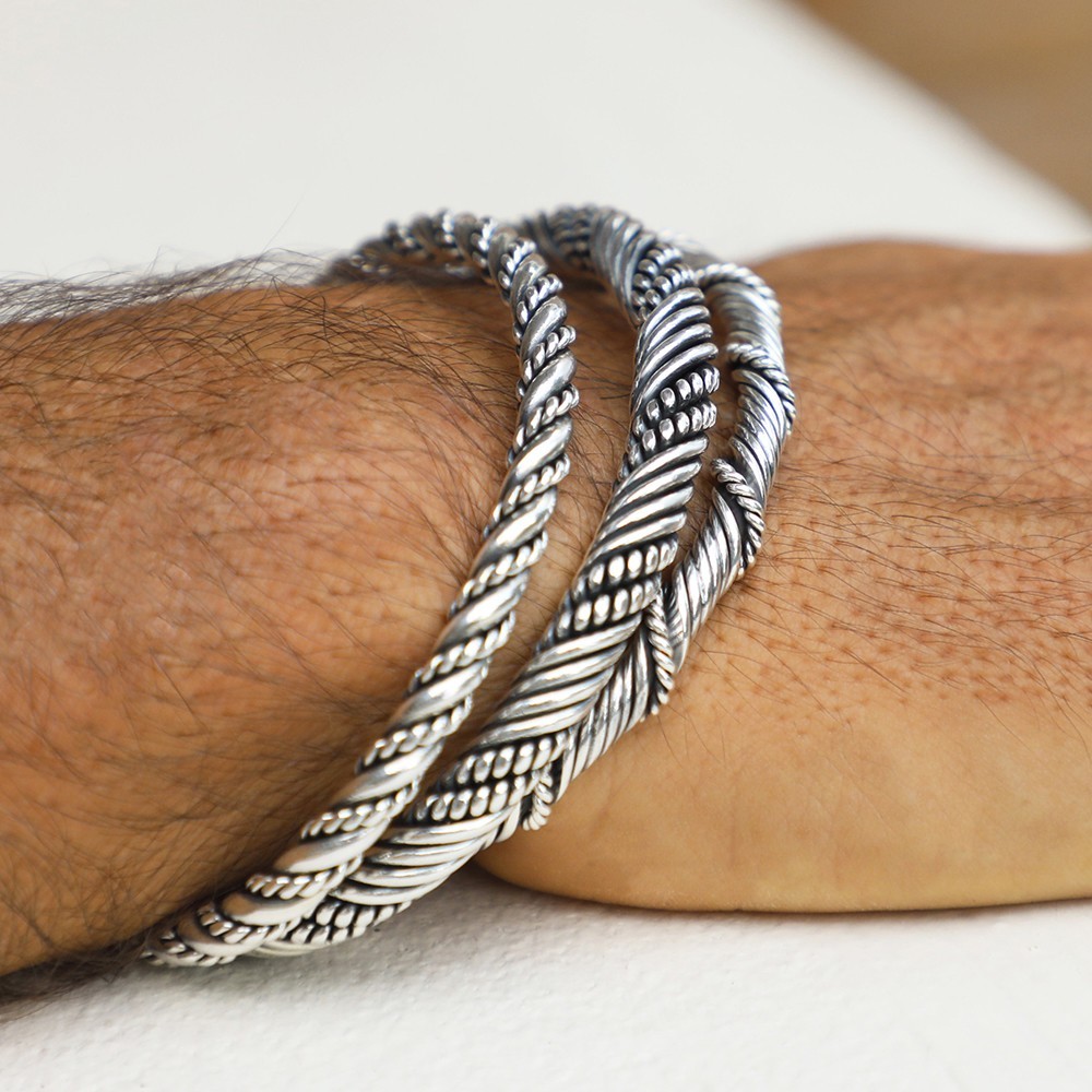 Impressive High-Quality Cuff Bracelets made of Solid 925 Sterling Silver.