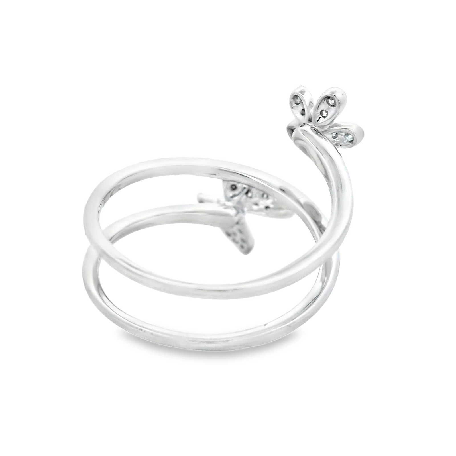 0.23ct Natural 41-Diamond Pavé Ring, 14k White Gold, Size 7