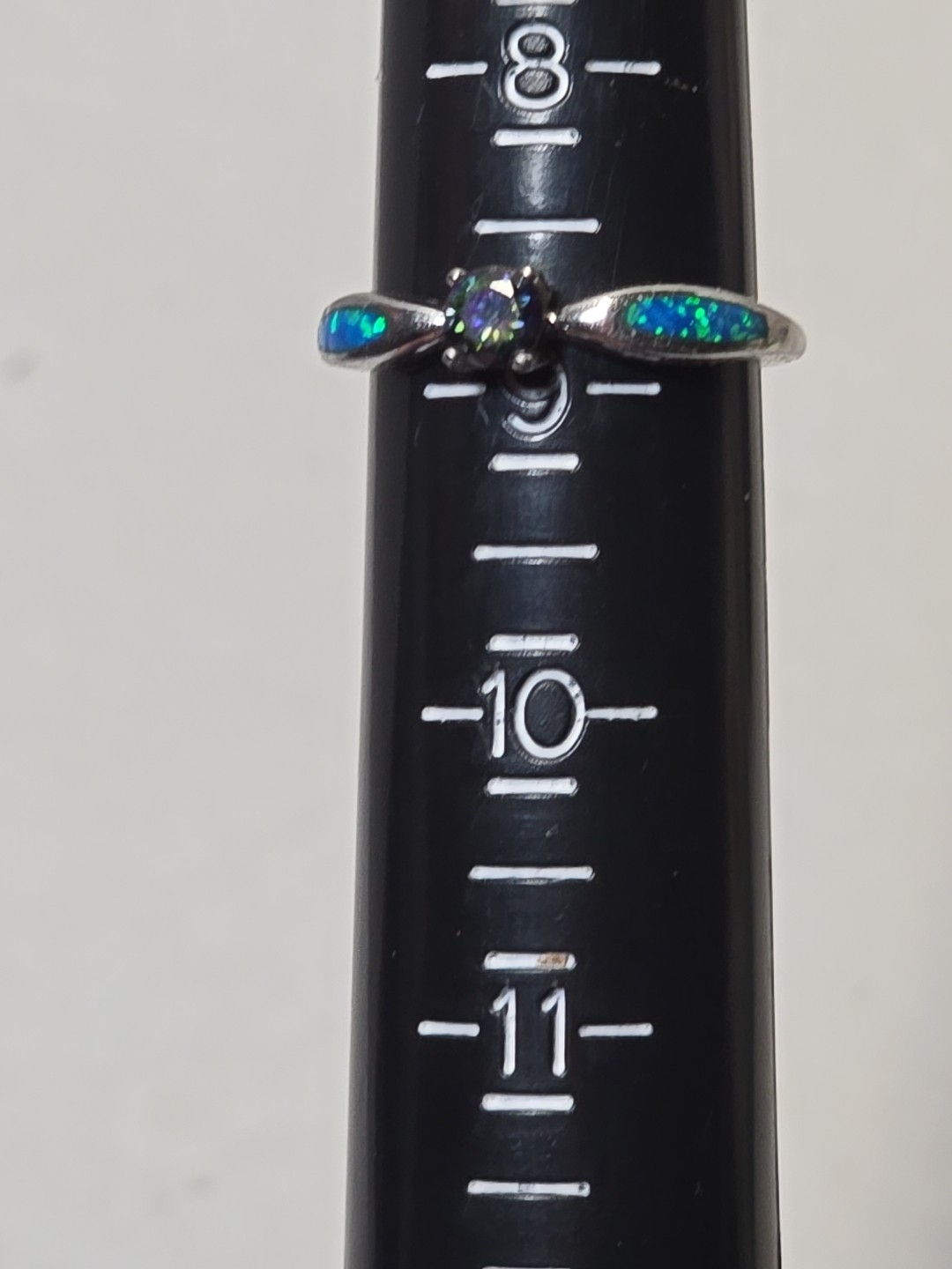 Rainbow Topaz Blue Fire Opal Sterling Silver Ring Size 9