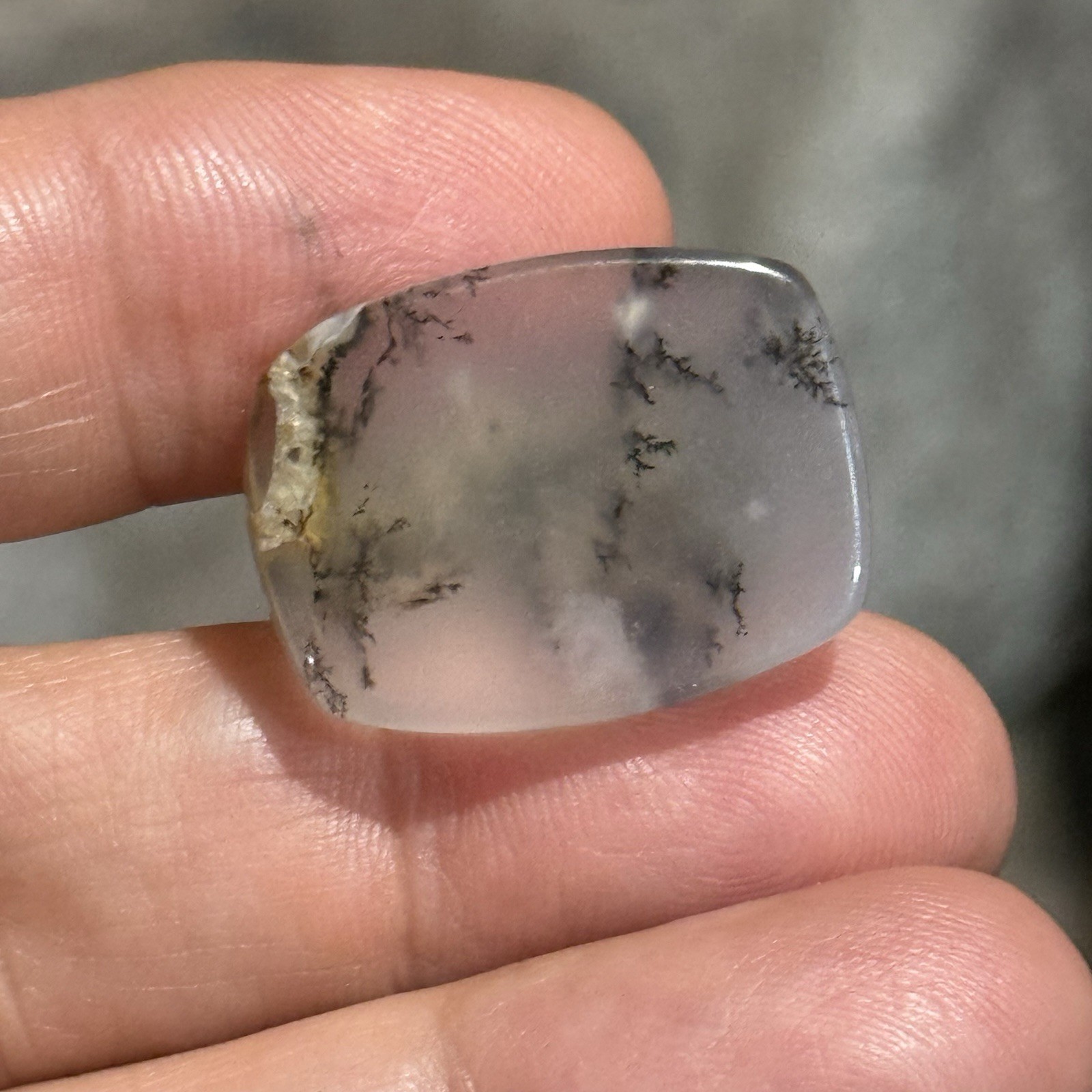 22ct 24.3×18.5x6mm Fine Rectangle Dendrite Opal Cabochon Loose Picture Stone