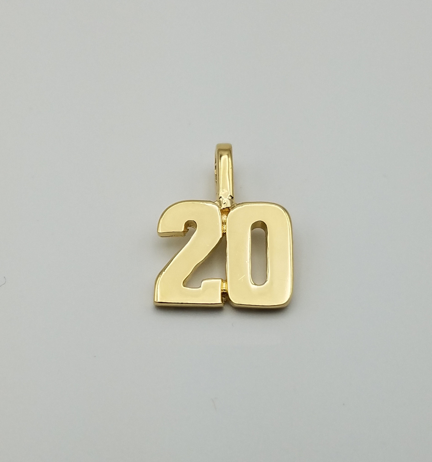 Gold Number Pendant 24K GP NFL NHL NASCAR NCAA MLB NBA