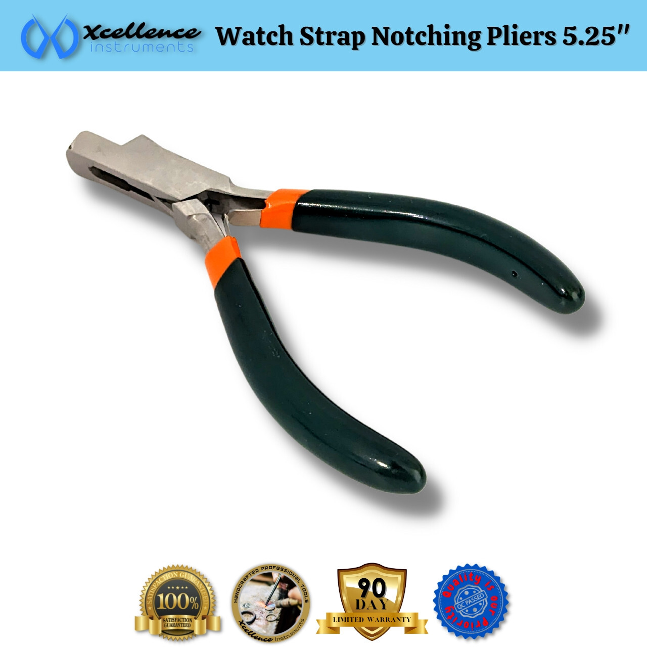 Xcellence Leather & Rubber Watch Strap Notching Pliers Repair Tools 5.25″ Green