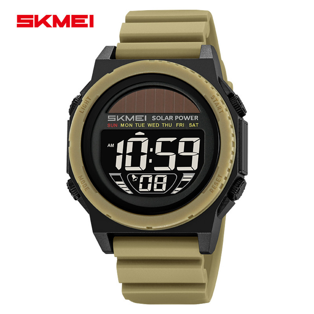 SKMEI Men Sport Watch Solar Power Wristwatch LED Boys Countdown Digital Watches