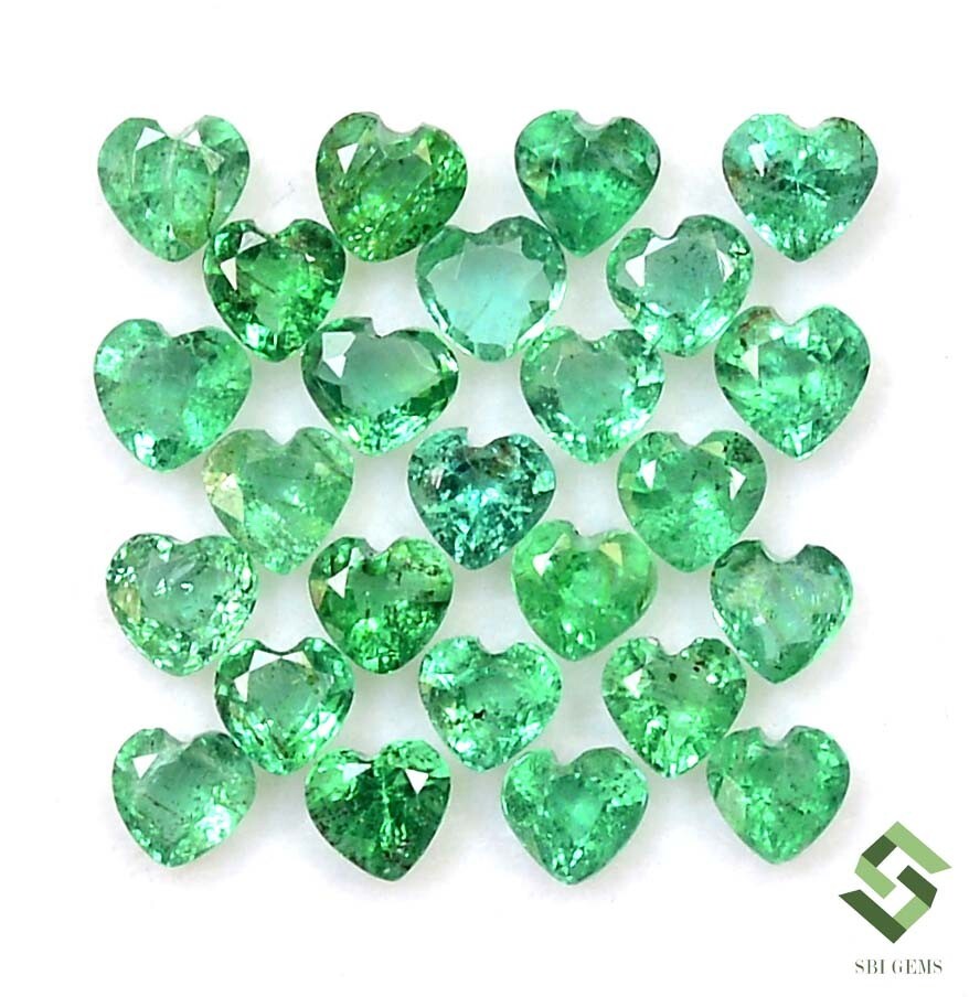 3 mm To 3.50 mm Natural Emerald Heart Shape Cut Lot 37 Pcs 4.30 CTS Loose Gems