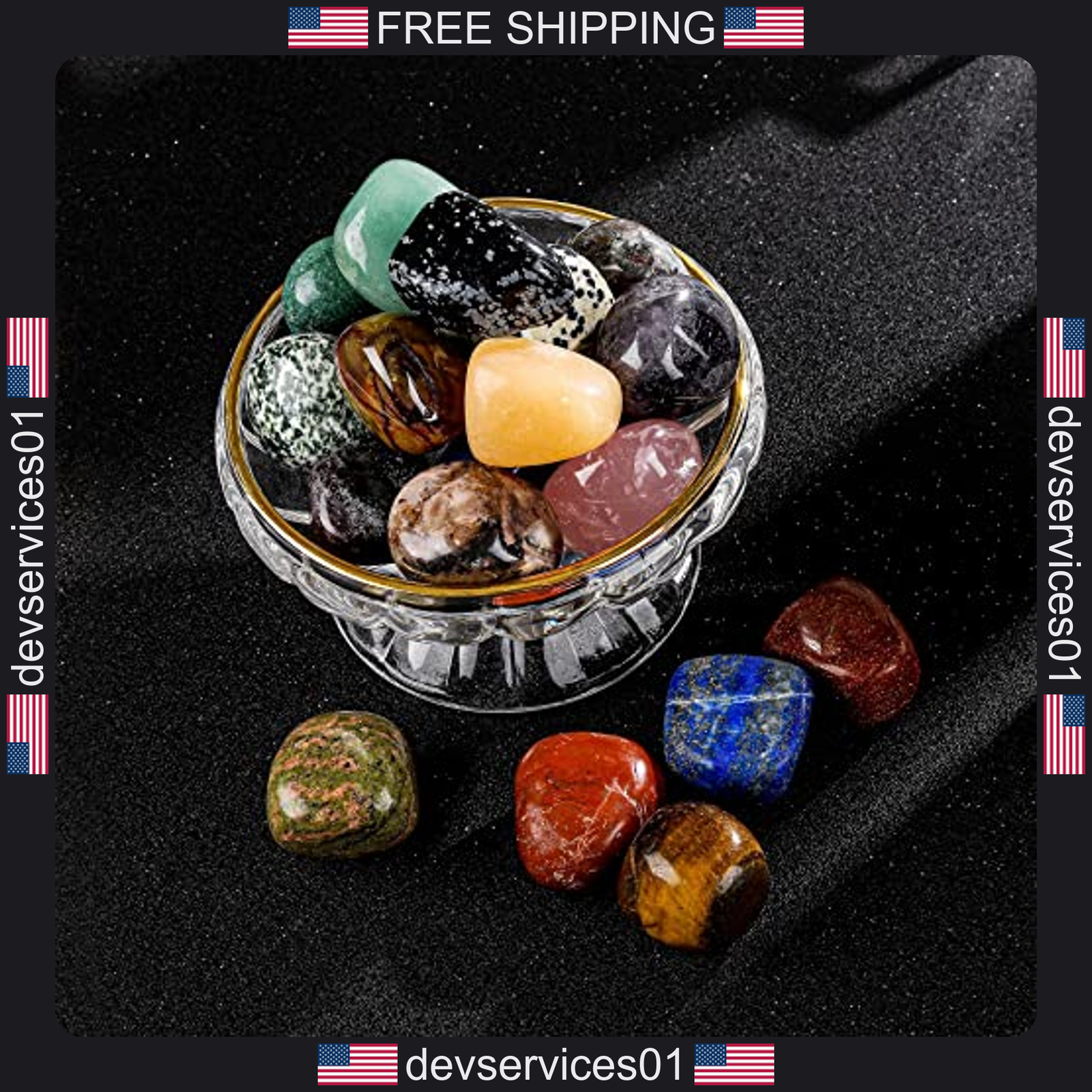 20 Pack Natural Tumbled Gemstones for Healing and Jewelry