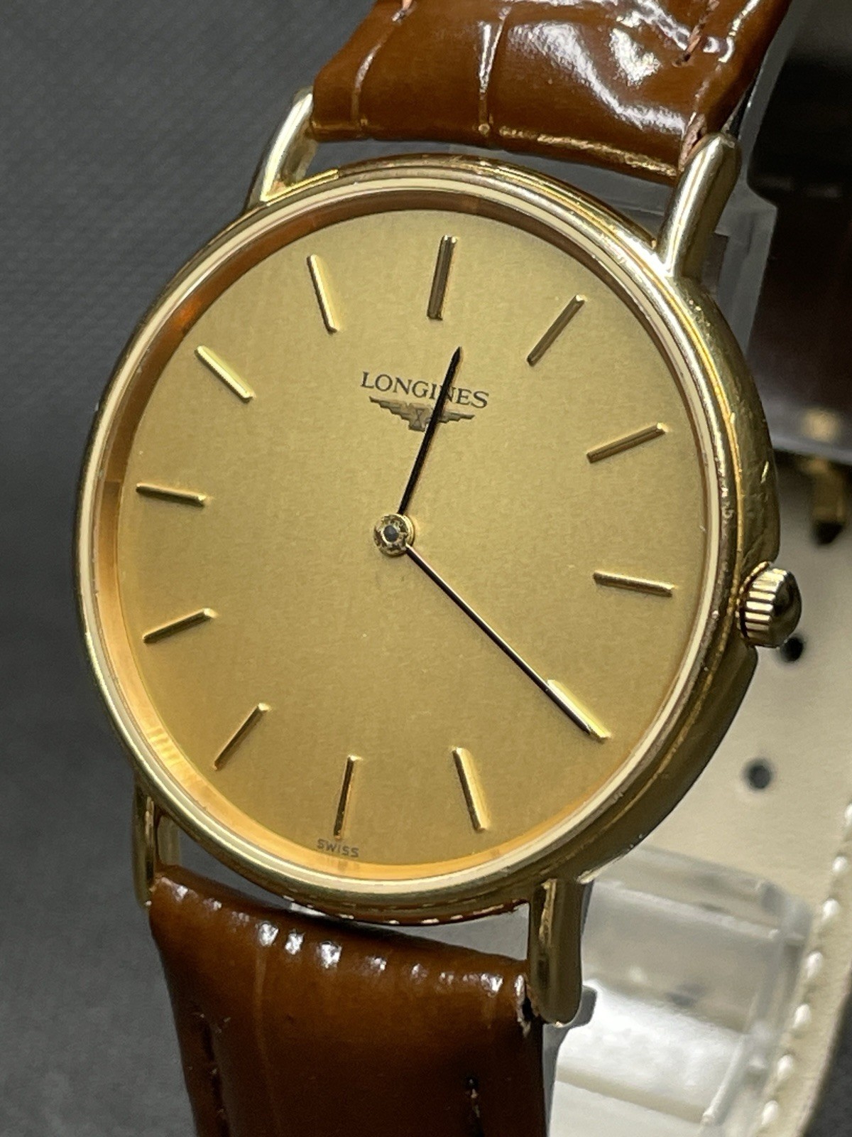 [Excellent] Vintage Longines L4.637.2 Grande Classique Glod Round Quartz JAPAN