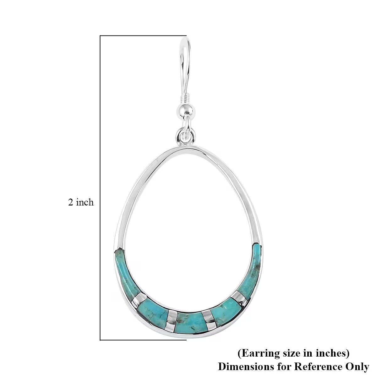 Turquoise Dangle Earrings in Sterling Silver 0.70 ctw
