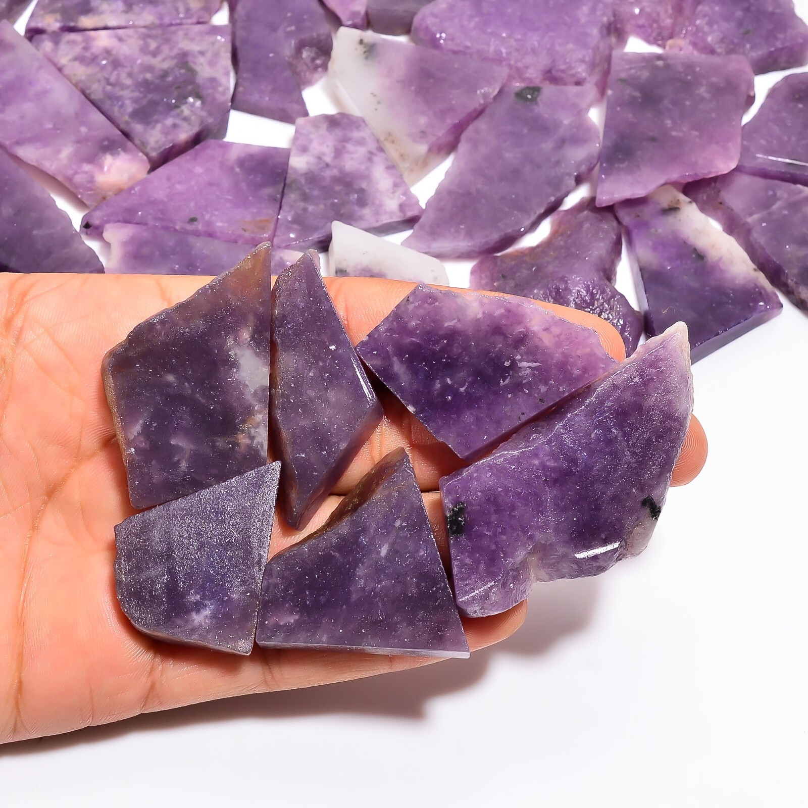 Natural Purple Lepidolite Slice Rough Gemstone Raw Purple Lepidolite Stone