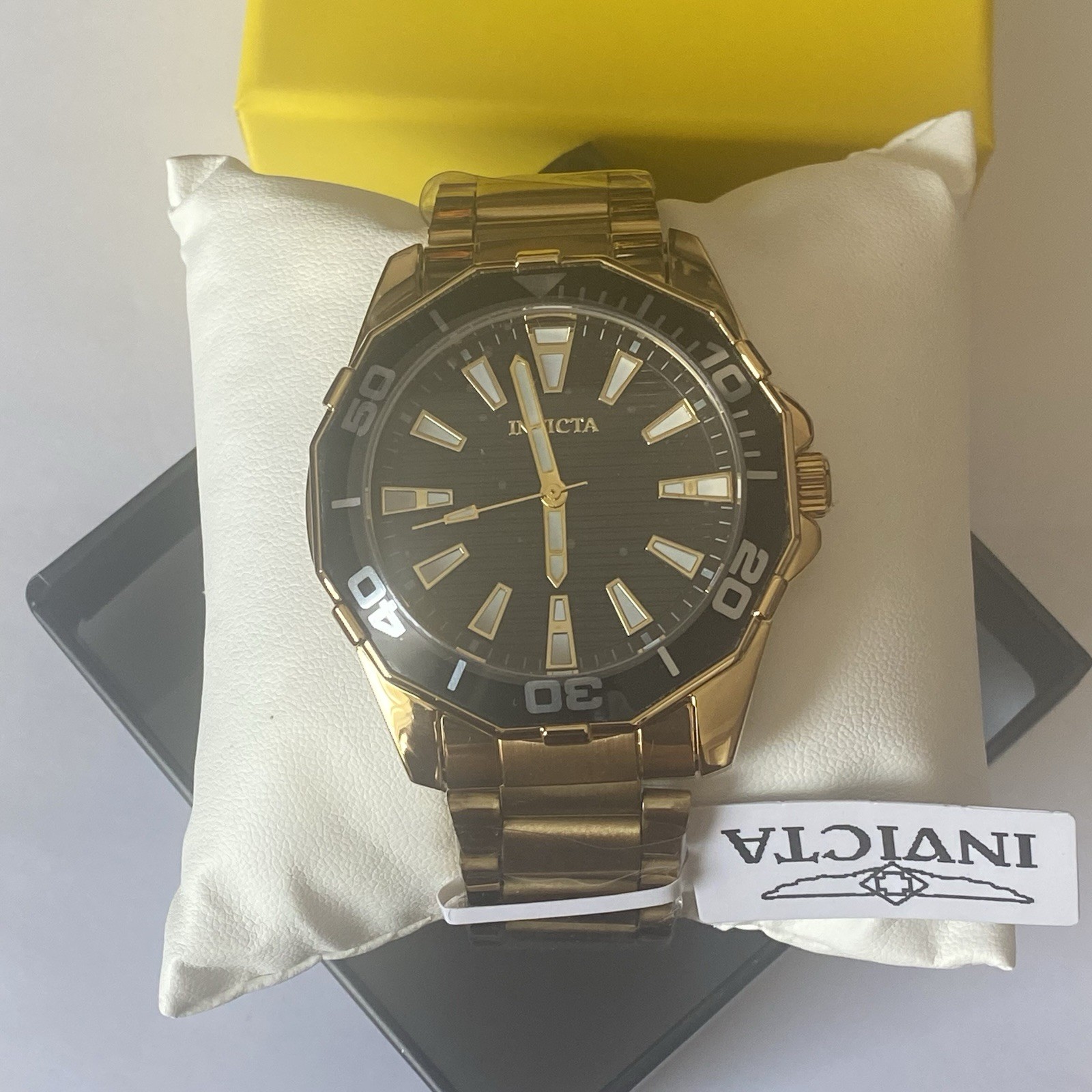 Brand New Invicta Pro Diver Meridian Men’s Quartz Watch 46mm (69236) Black Gold