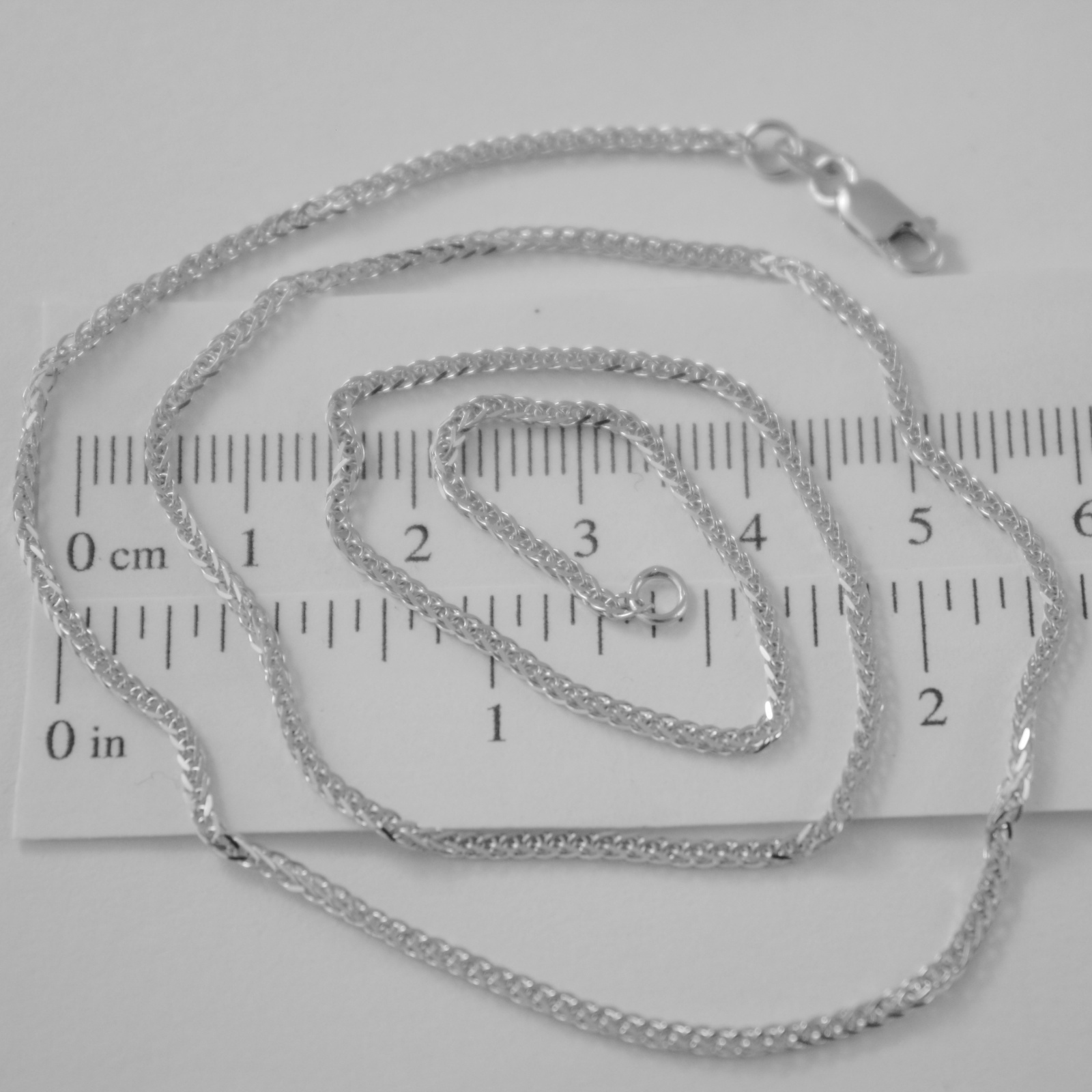 SOLID 18K WHITE GOLD CHAIN NECKLACE 2MM EAR SQUARE LINK 23.62 IN, MADE IN ITALY