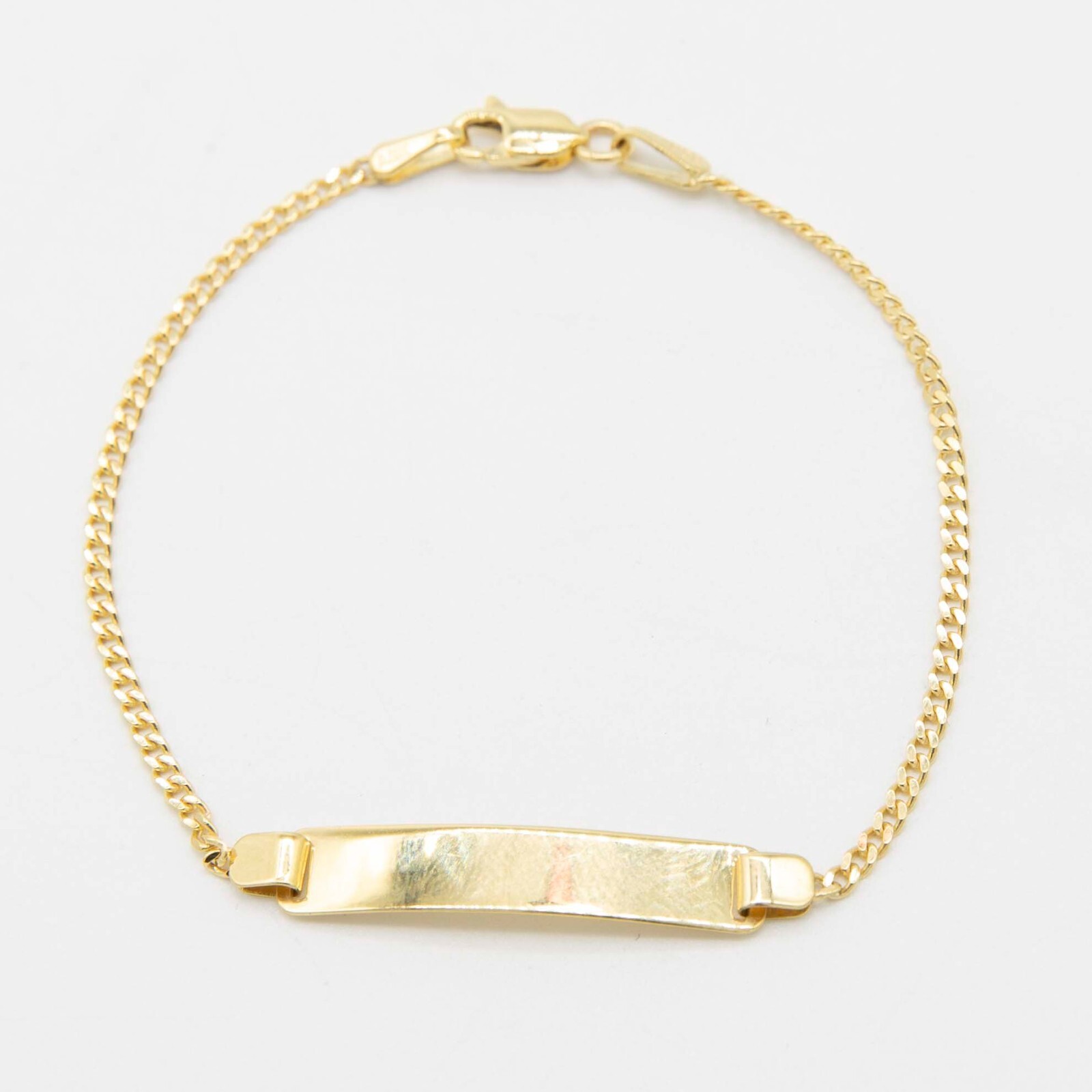 Kids Engravable ID Miami Cuban Bracelet Real 10K Yellow Gold 6″