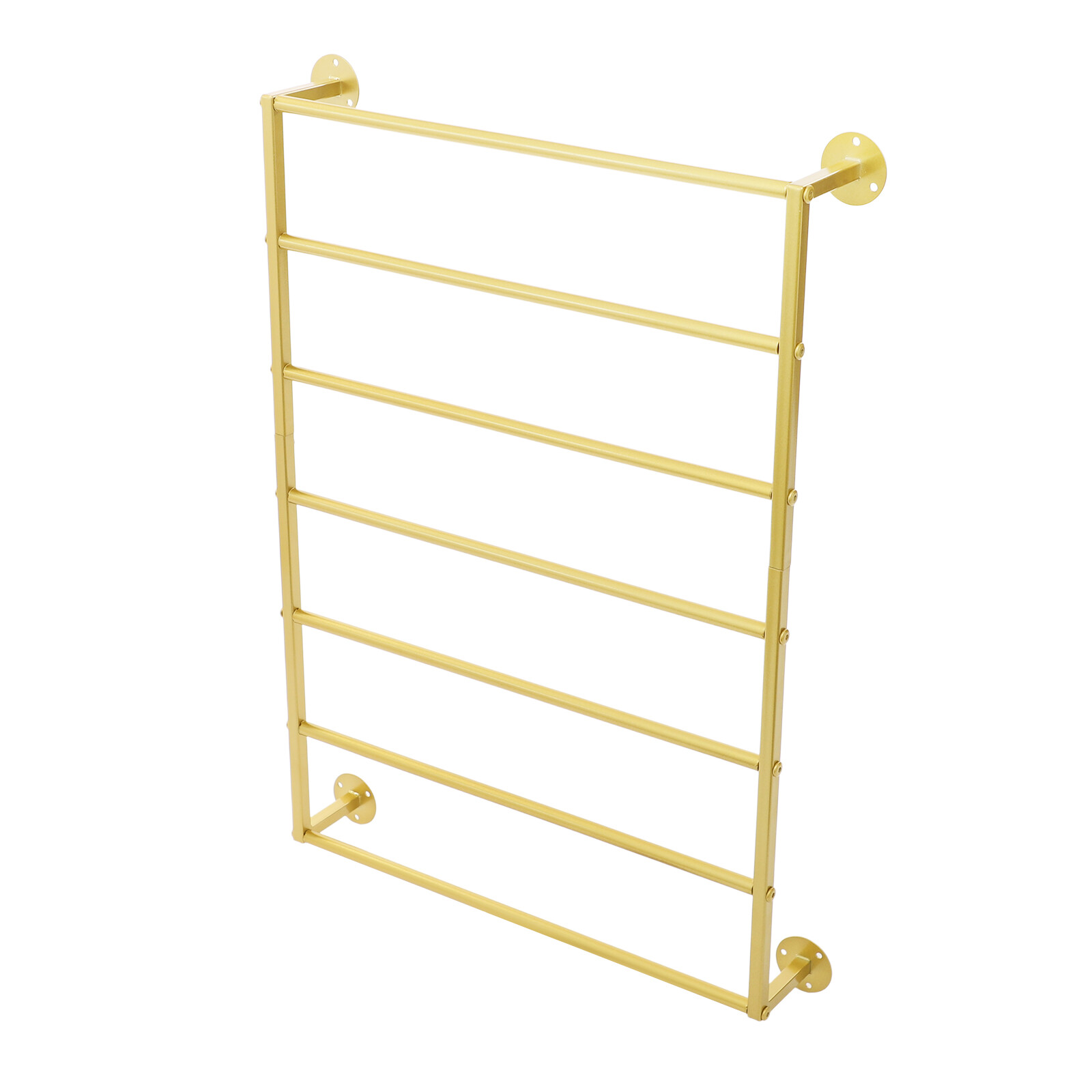 Gold 7-tier Wall Mounted Scarf Rack Display Rack Towel Storage Rack Carbon Steel