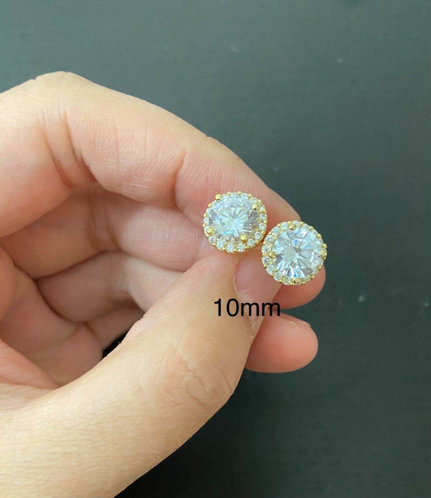 1Ct 2CT 3CT Diamond Halo Stud Earrings 14k Gold Round 925 LAB Diamond Earring
