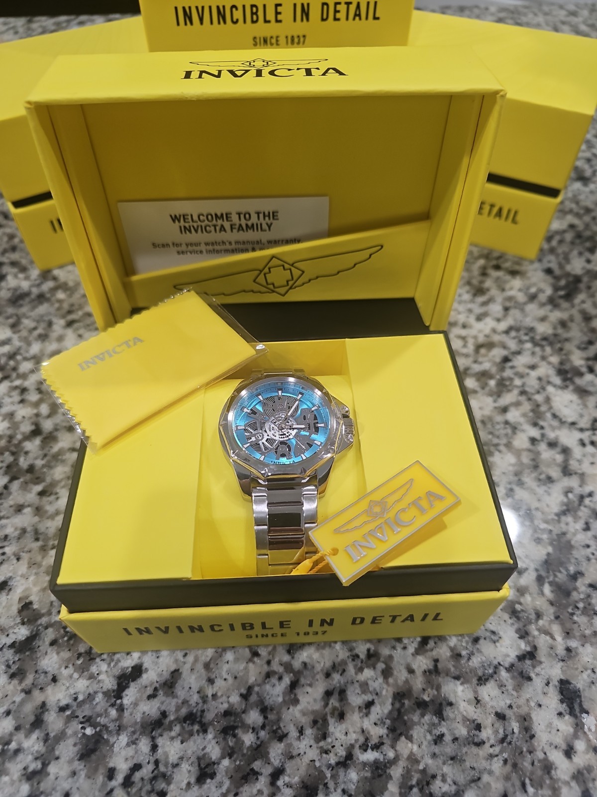 Retail 299.99! Invicta Auqa Objet D Art Men Watch w/ Skeleton Dial – 44mm. Steel