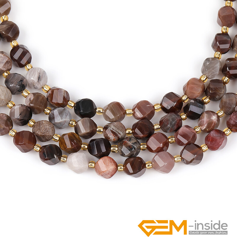 Natural Assorted Gemstone Twist Faceted Charms Loose Beads for Jewelry Making AU