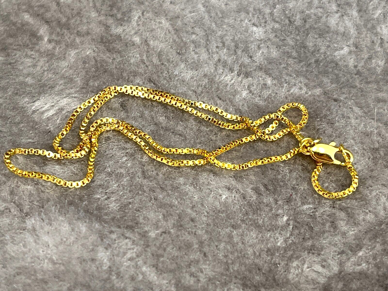 SHARP!! STAMPED 18K GOLD FILLED 1.6mm BOX CHAIN 20″ LONG FITS PENDANT NECKLACE