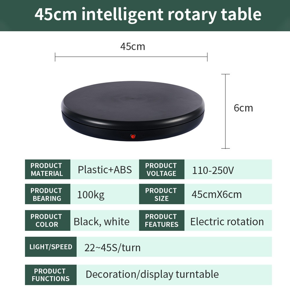 45CM/17.7in Motorized Rotating Display Stand Display Base 360°Rotatable Ele TWAV