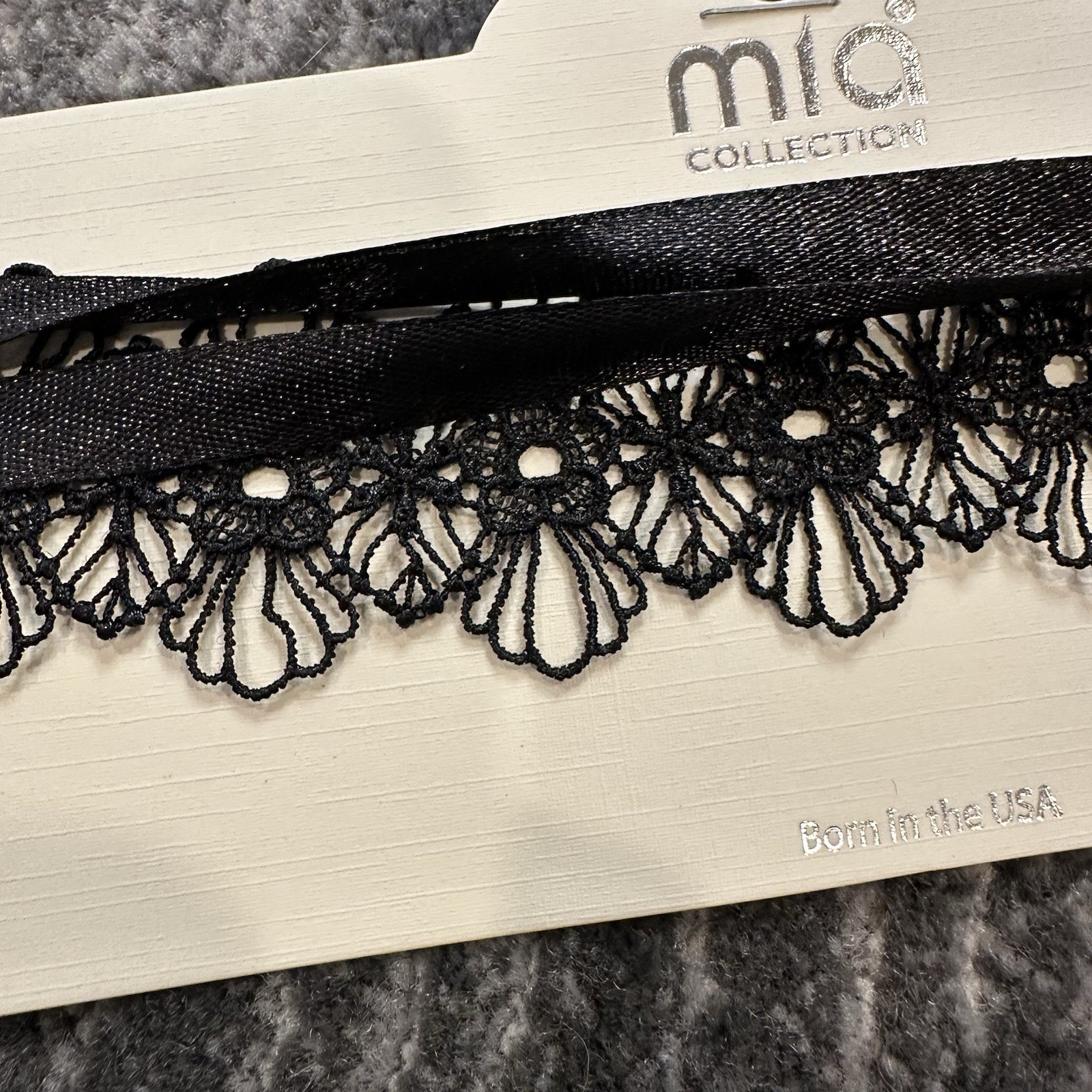 Mia Necklace Choker Black Crochet Lace Flowers Ribbon Jewelry Adjustable Sexy