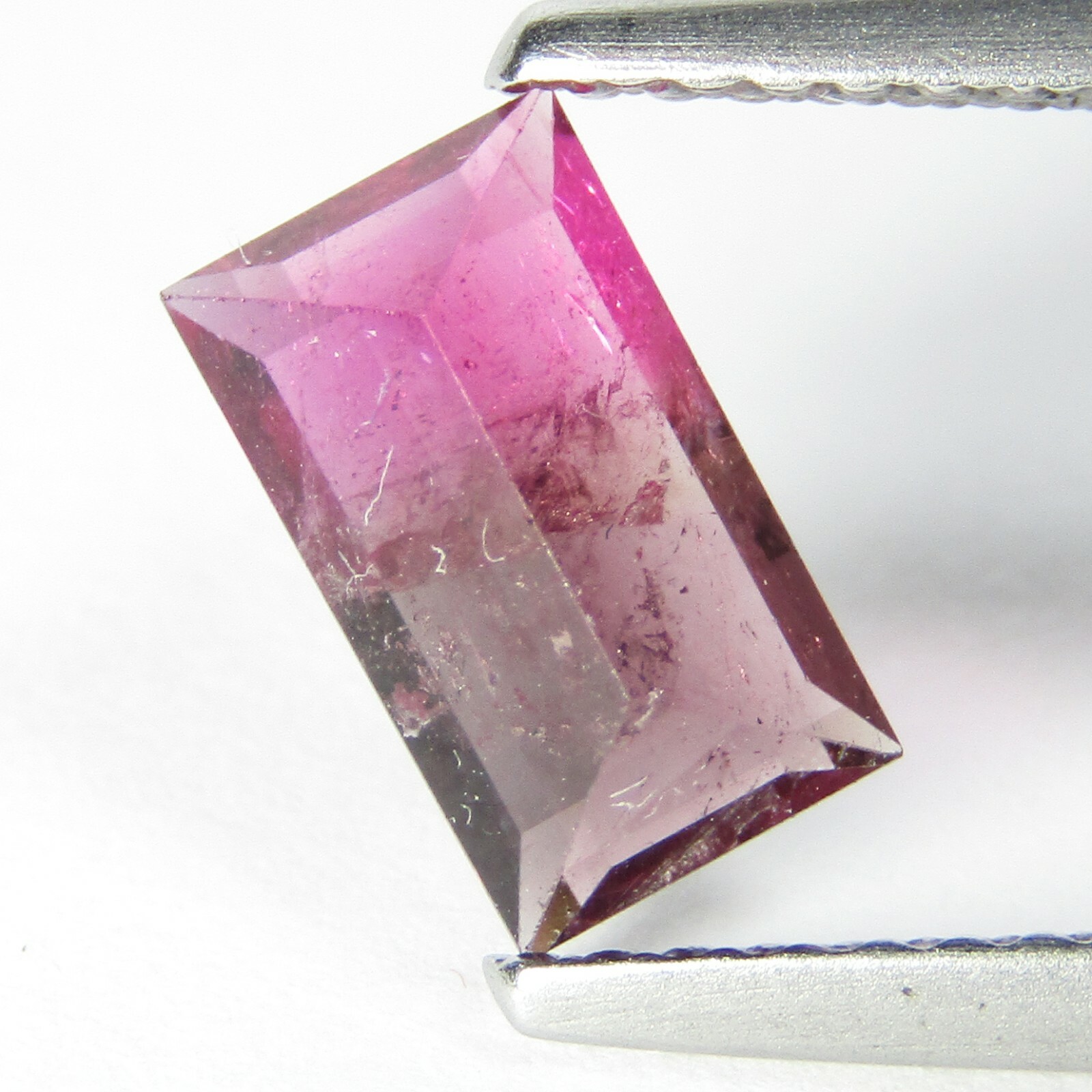 1.08Cts Stunning Natural Bi-Color Tourmaline Emerald Cut Mozambique Gemstone