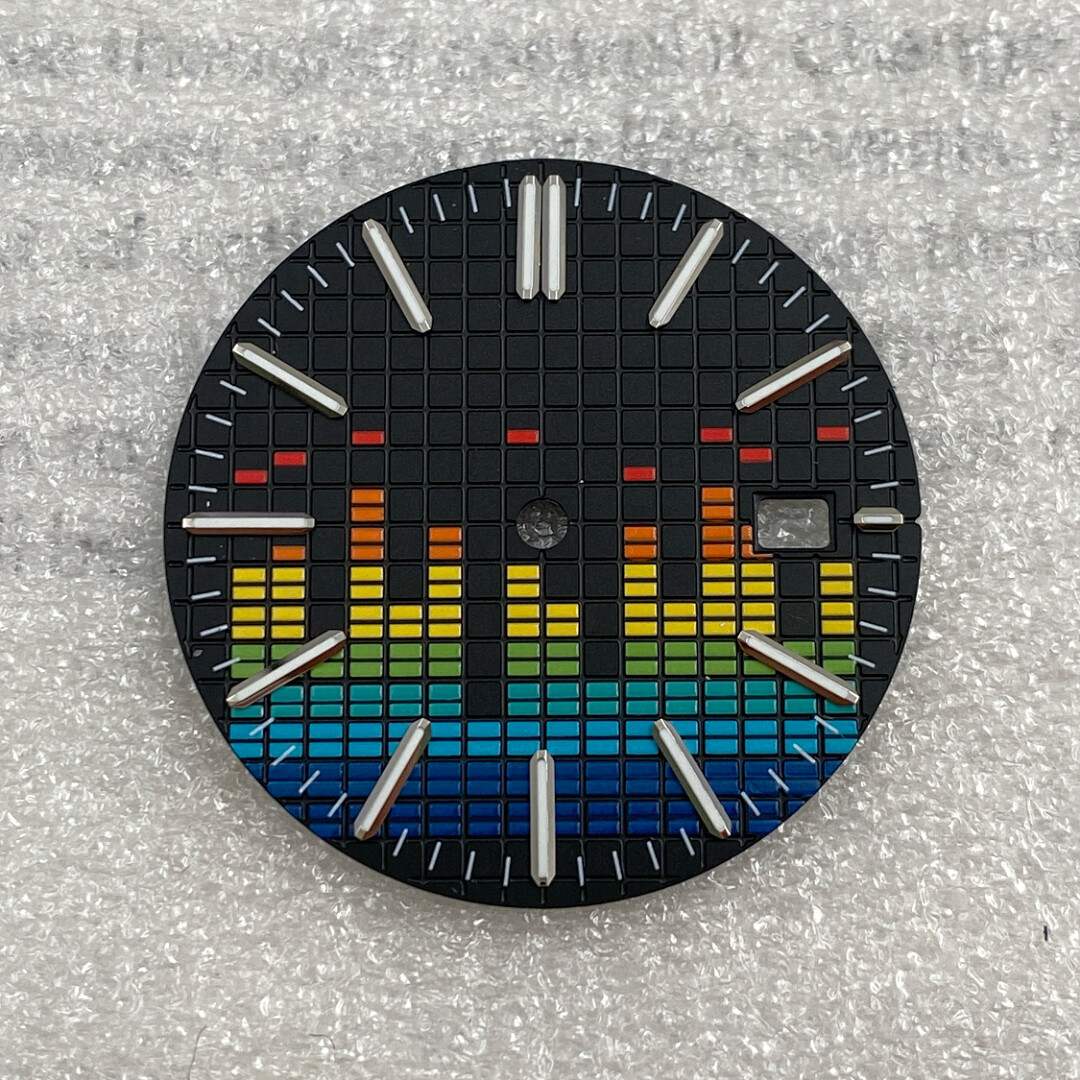 31.8mm NH35 Dial Music Symbol Dial Green Luminous Fits Nh35 Movement watch dial