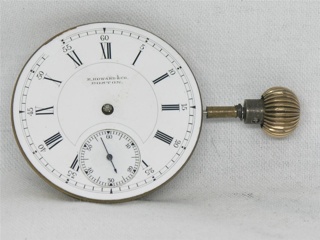 EXTREMELY RARE E. HOWARD 12TH MADE SERIES IX POCKET WATCH MOV’T & DIAL + STEM
