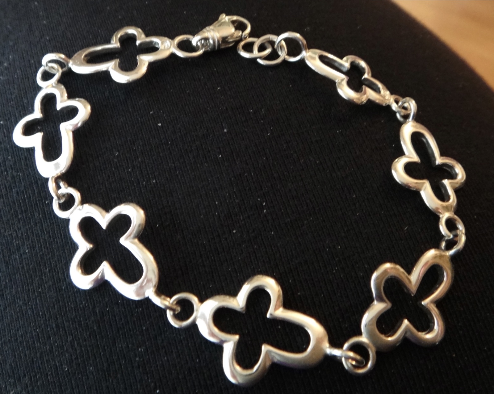 7.25″ Sterling Silver 10gr 24x12mm Open Cross Link Confirmation Baptism Bracelet