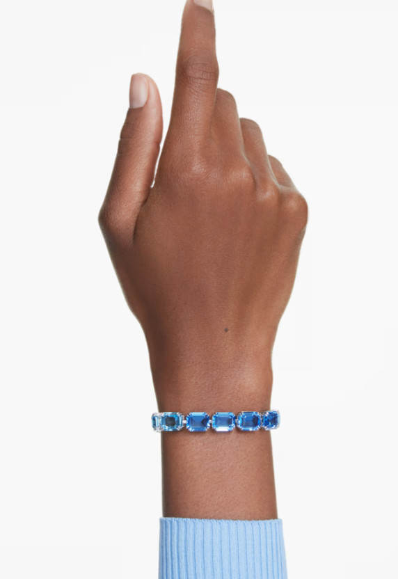 Swarovski Millenia bracelet, Color gradient, Blue, Rhodium plated 5694135