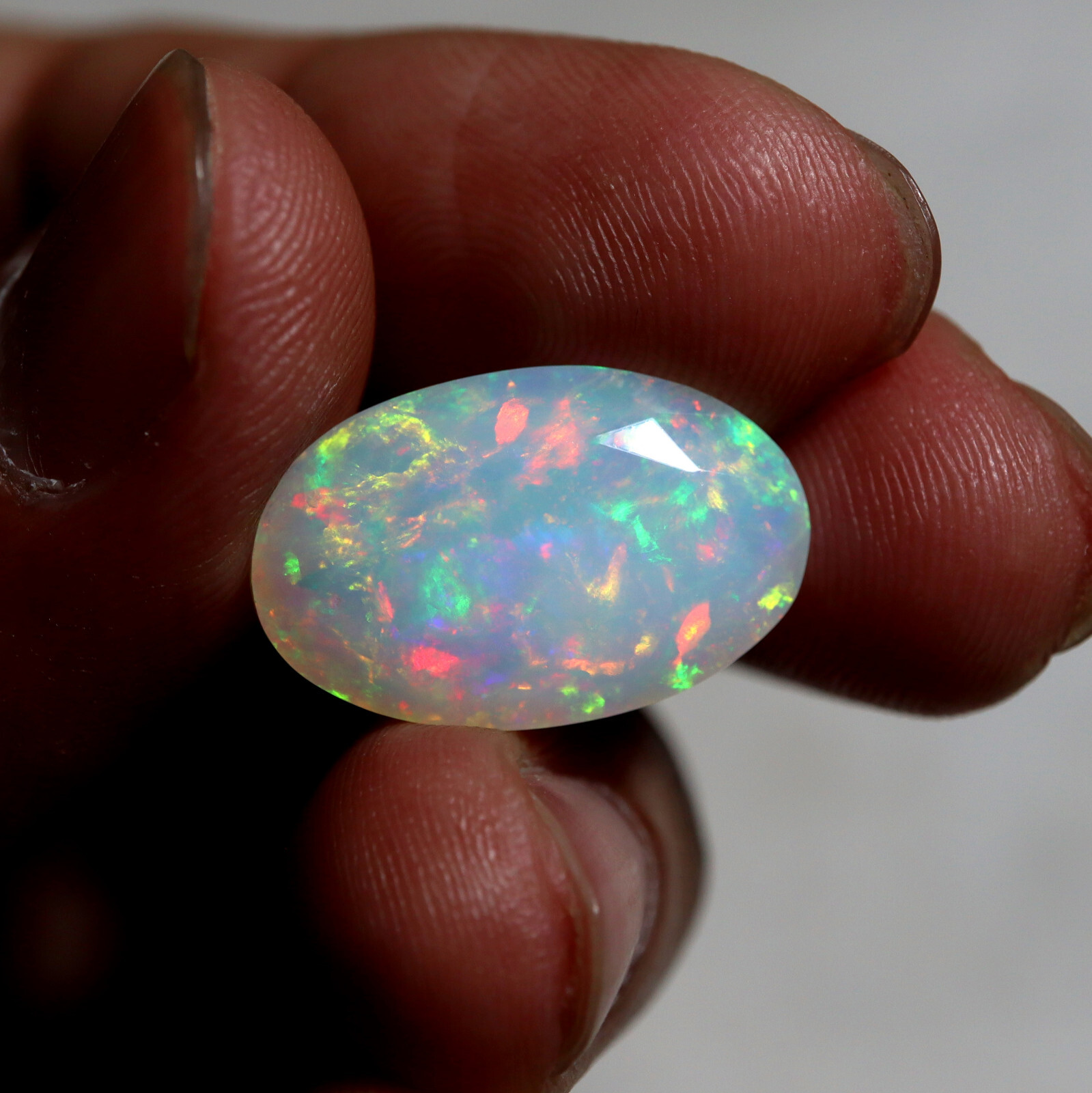 11.3 Cts 21×13.4×10.8 MM Natural Top Grade Multi Fire Ethiopian Opal Oval Cut