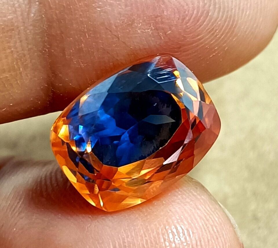 PITAMBARI SAPPHIRE Cushion CUT NATURAL BI-COLOR CERTIFIED LOOSE GEMSTONE 20.05CT
