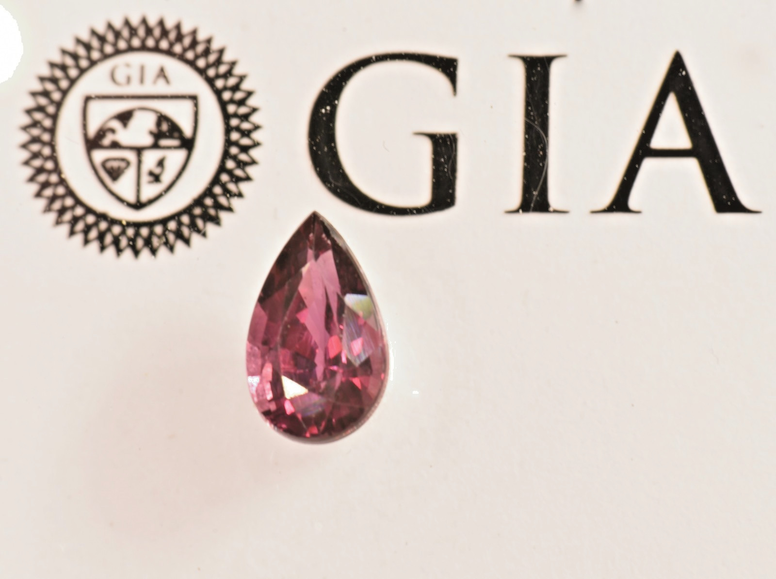 GIA Certified Natural Ruby Loose Pear Shape Step Cut 1.06 ct. Purplish Red
