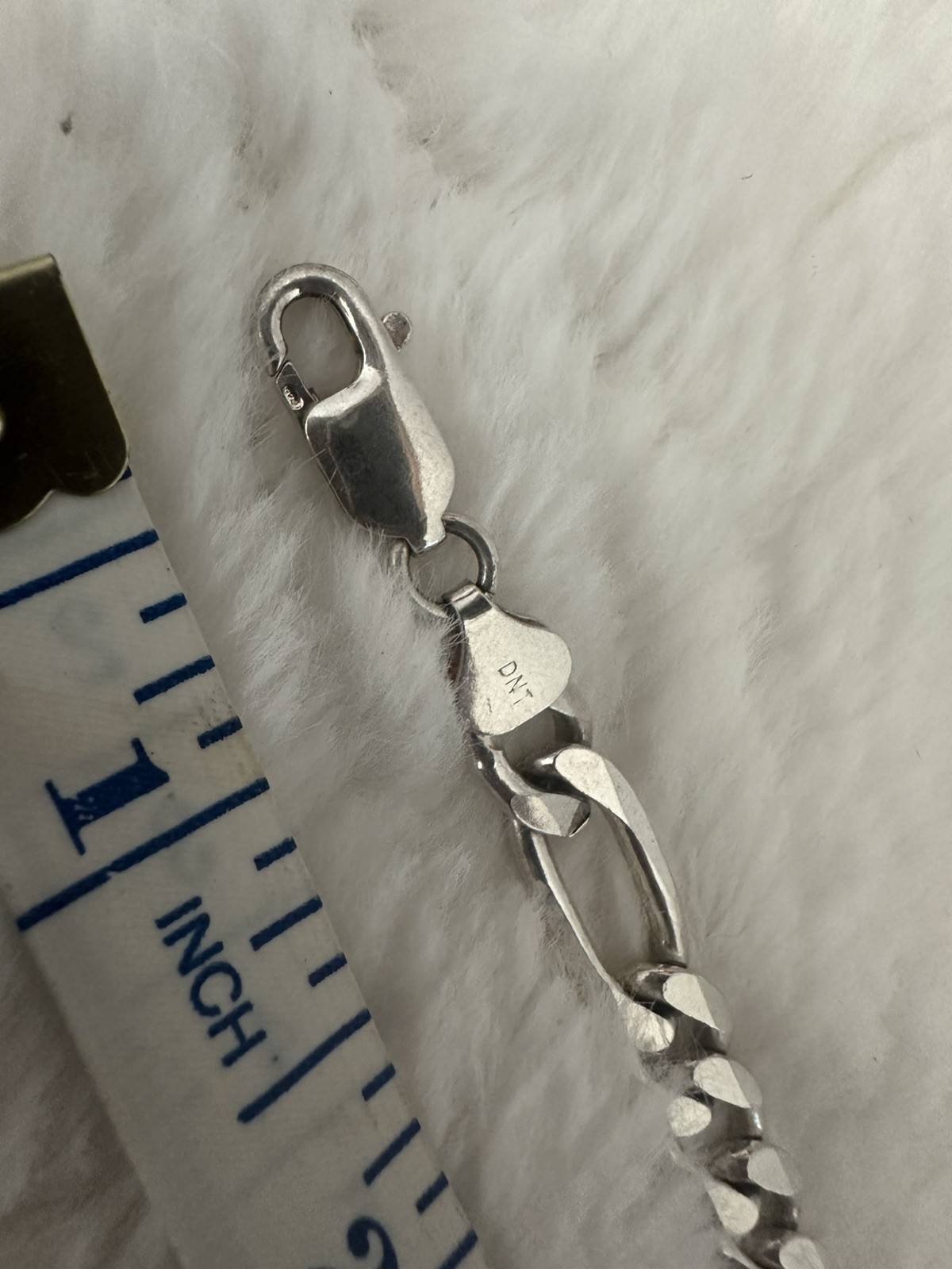 DNT Flat Cuban Link 925 Sterling Silver 20inch Necklace stamped Italy