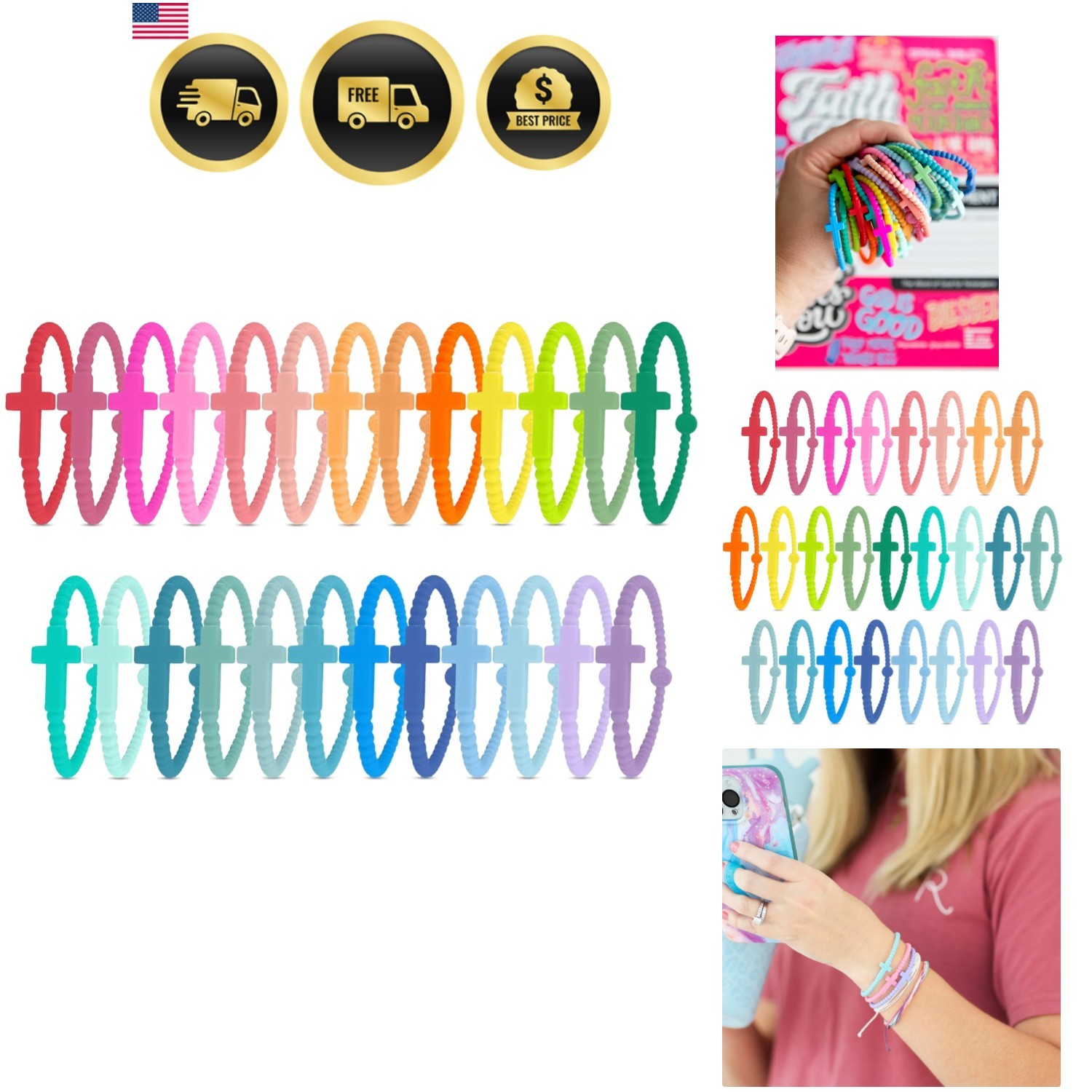 Jesus Bracelets – Cross Silicone Bracelet