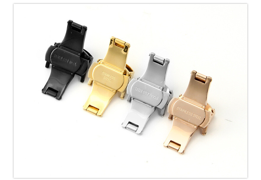 High Quality Double Press Butterfly Buckle Stainless Steel Folding Clasp 10-22mm