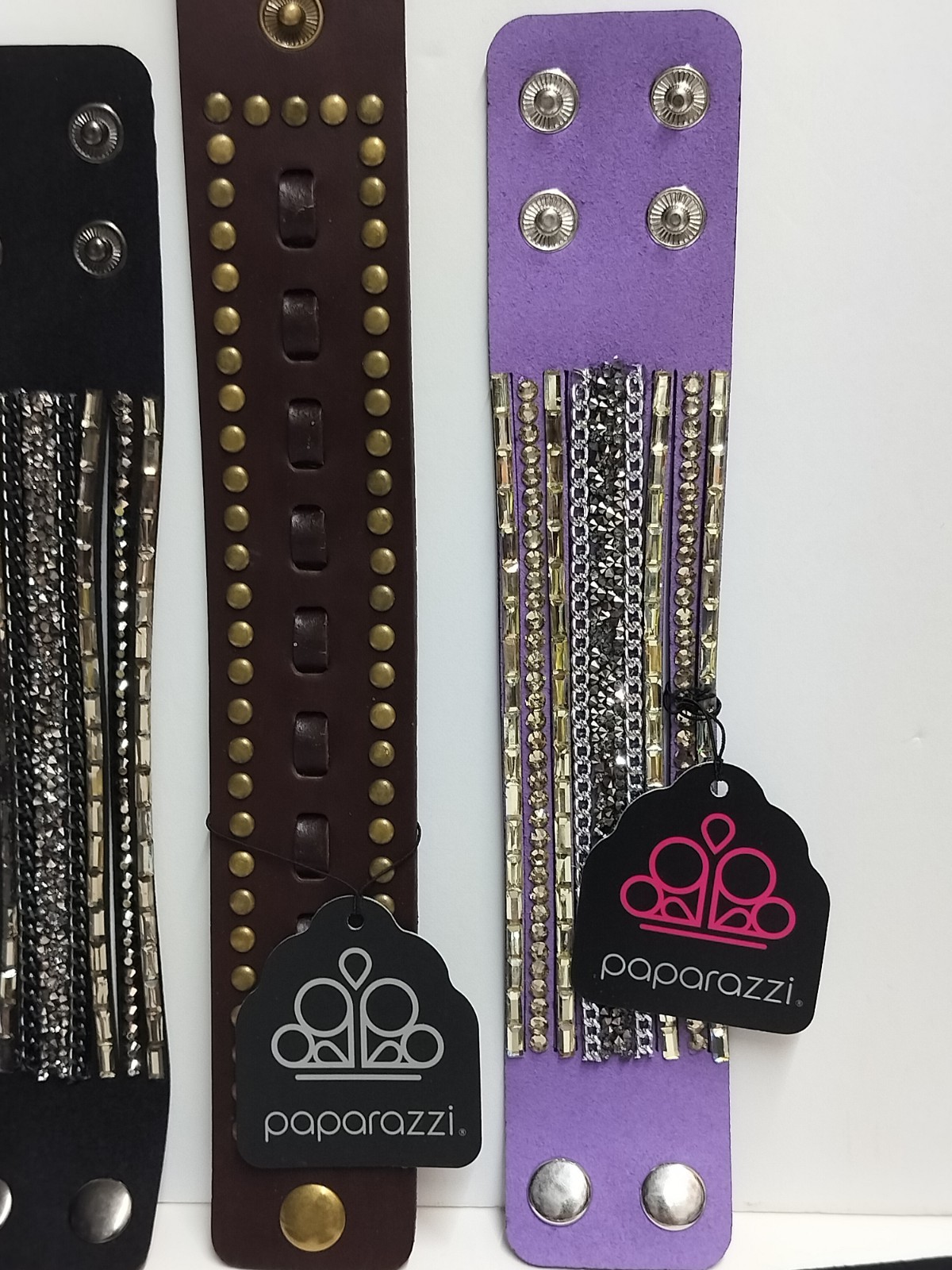NWT 7 Pieces Paparazzi Leather Rebel, Rock Star, Urban Bracelet (#255284)