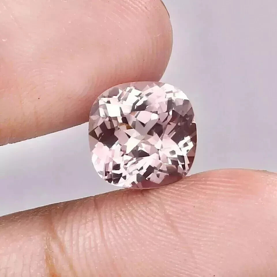 Pink Morganite Natural Cushion Cut 10-12 Ct Madagascar Gemstone Loose Certified