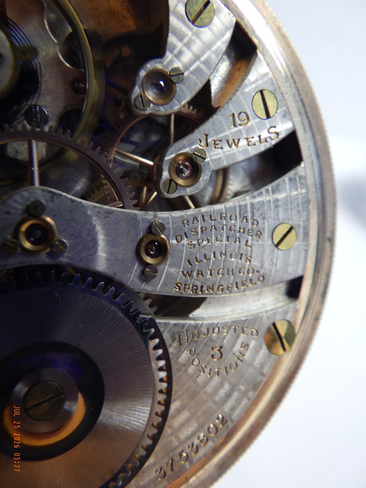 Illinois “Railroad dispatcher Special” pocket watch 16s 19 Jewel
