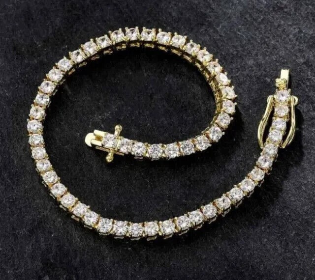 6.60Ct Lab-Grown EF/VVS Diamond Christmas Women’s Tennis Bracelet 18Kt Gold