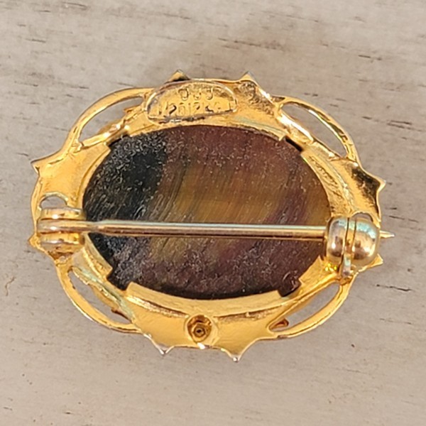 Vintage 12K Gold Filled Tiger Eye Cabochon Brooch – JJJ Jojak Jewelry Inc