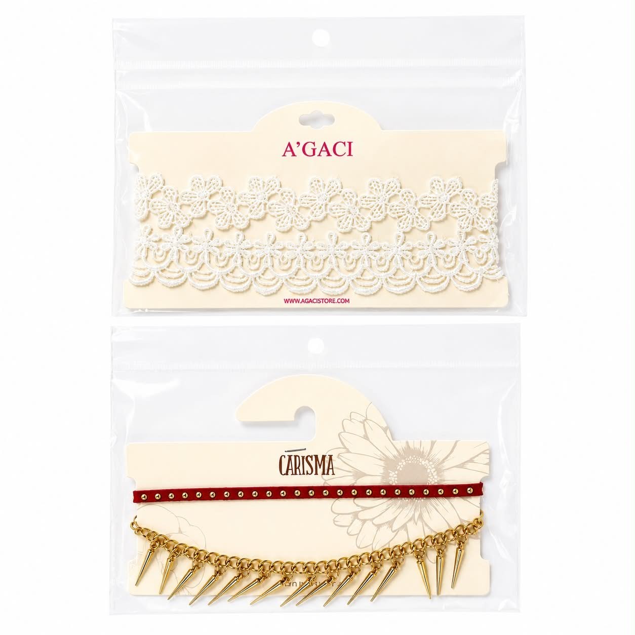 A’Gaci / Carisma by Kim Min Sun. 2 Choker Necklace Packages. NEW. FREE SHIPPING.