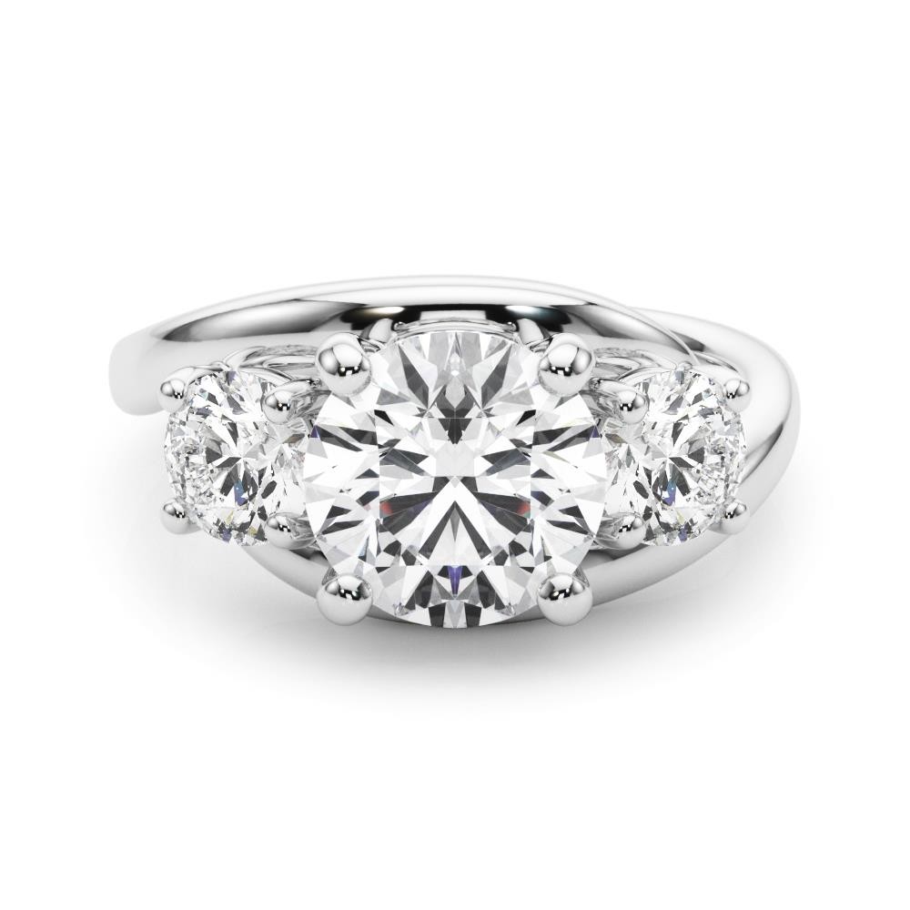Lab Grown Diamond VS F 2.00-4.00 Ct 3-Stone Round Engagement Ring 14K Solid Gold