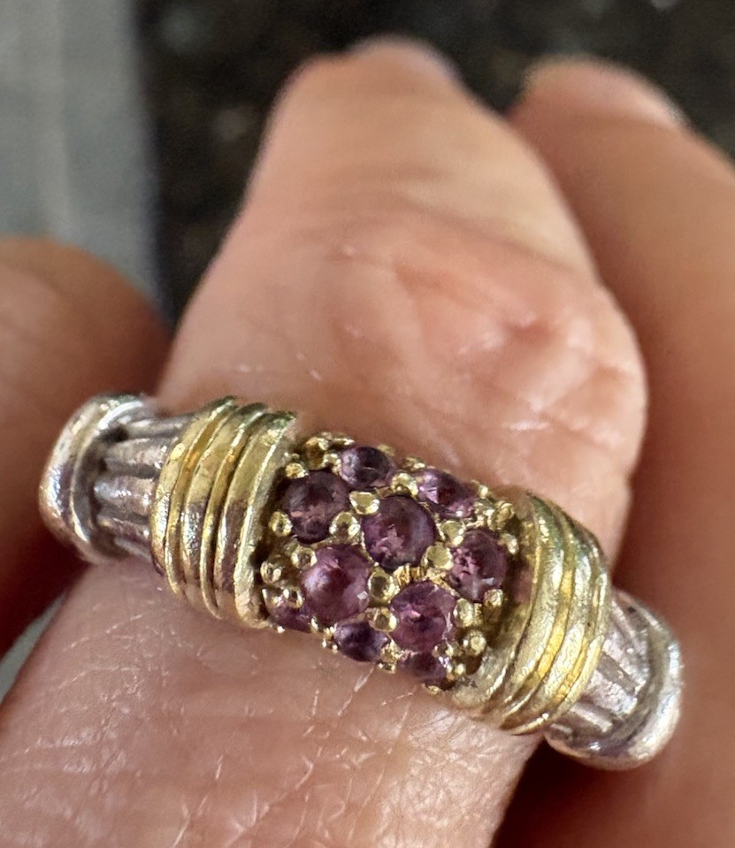 LAGOS CAVIAR 925 18k Gold AmethystRing, Size 6.5 authentic Guarantee