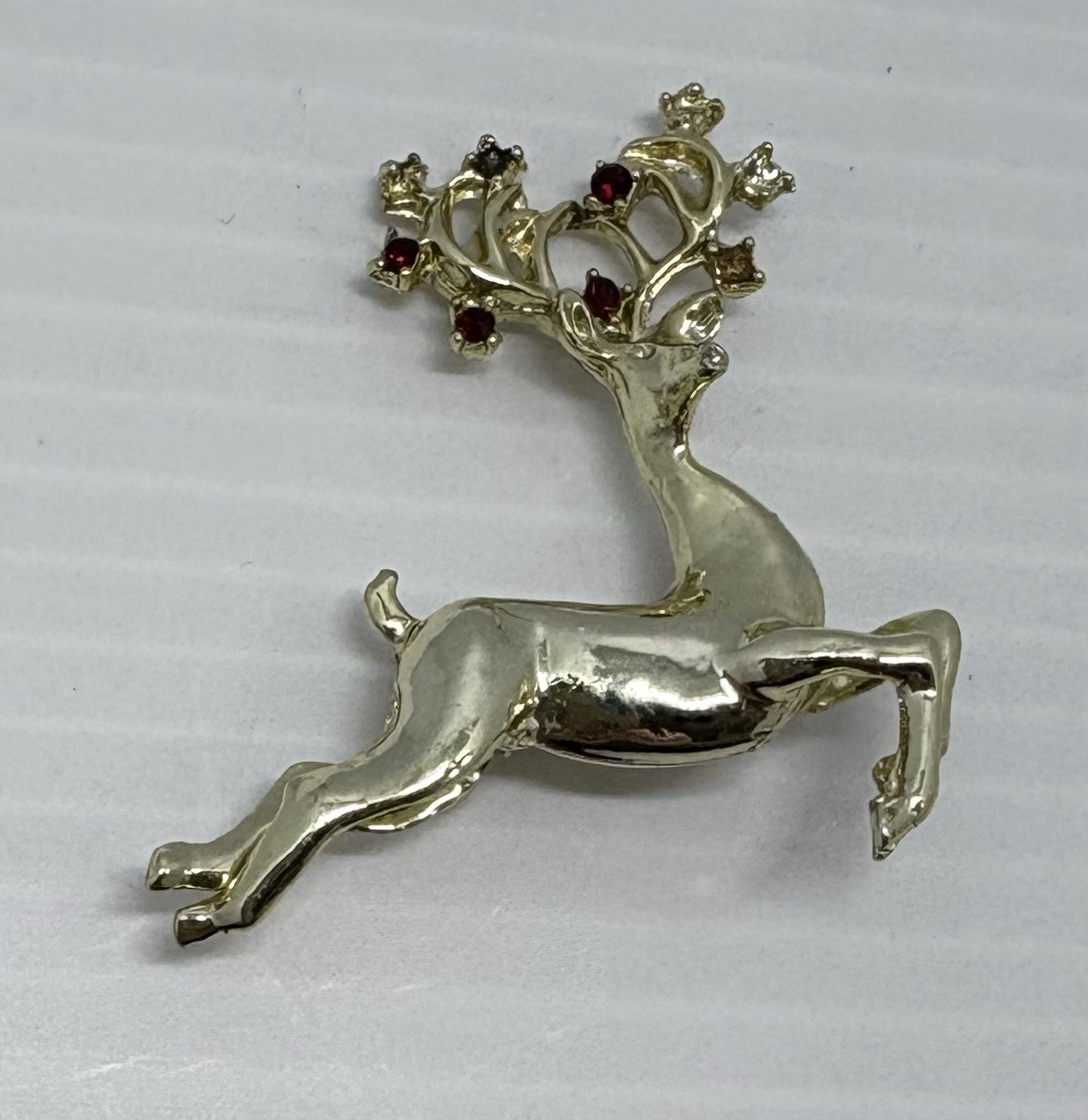 Vintage Lot of 7 Christmas Pins Reindeer-Sled-Dog-Candles-Wreath-Bells