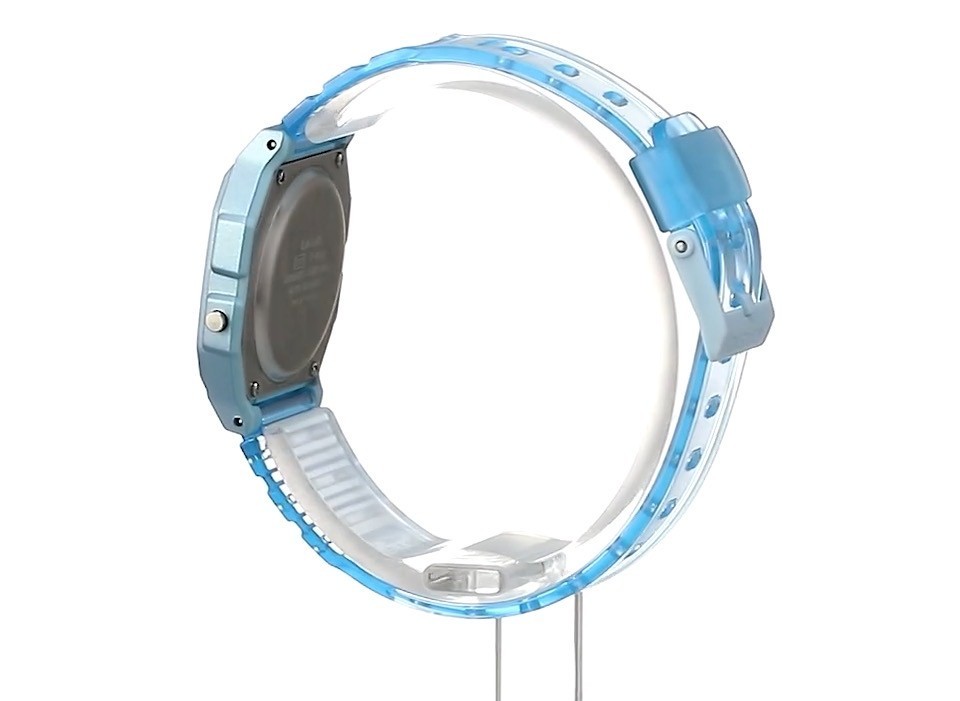 CASIO F-91WS-2JH Classic Digital Watch Blue Transparent Skeleton Japan New